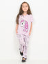 Frill Sleeves Unicorn Themed Cotton Trouser Set (Lilac)
