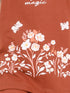 Frill Sleeves Rustic Bloom Cotton Trouser Set (Terracotta)