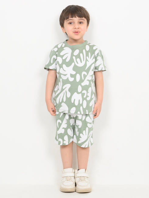 Summer Sage Cotton Short Set (Sage Green)