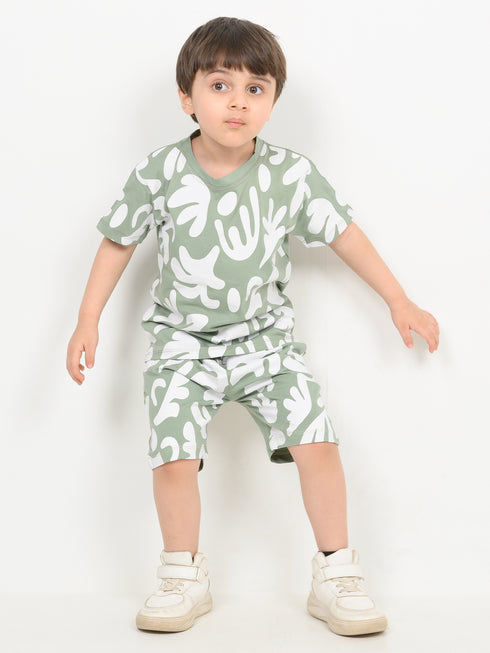 Summer Sage Cotton Short Set (Sage Green)