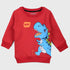 Fleece Dinosaur Printed Tracksuit (Red)
