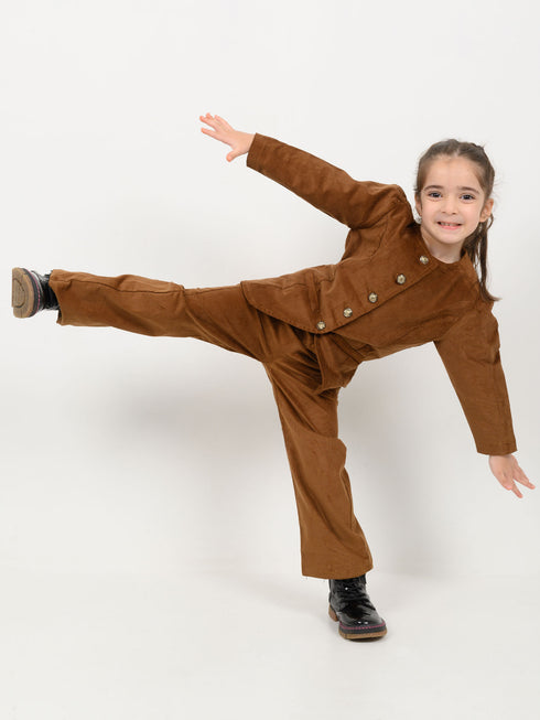 Imported Corduroy Majestic Co-ord Set (Brown)