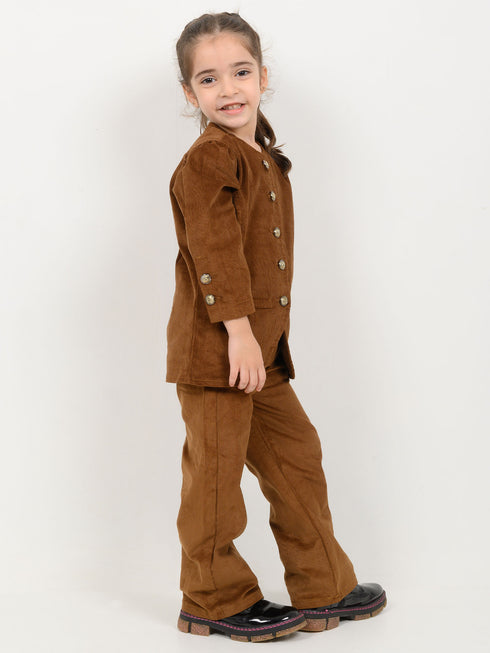 Imported Corduroy Majestic Co-ord Set (Brown)