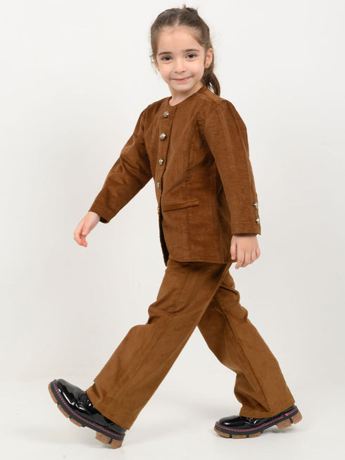 Imported Corduroy Majestic Co-ord Set (Brown)