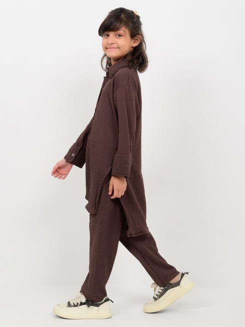 Imported Textured Mocha Co-ord Set (Mocha Brown)