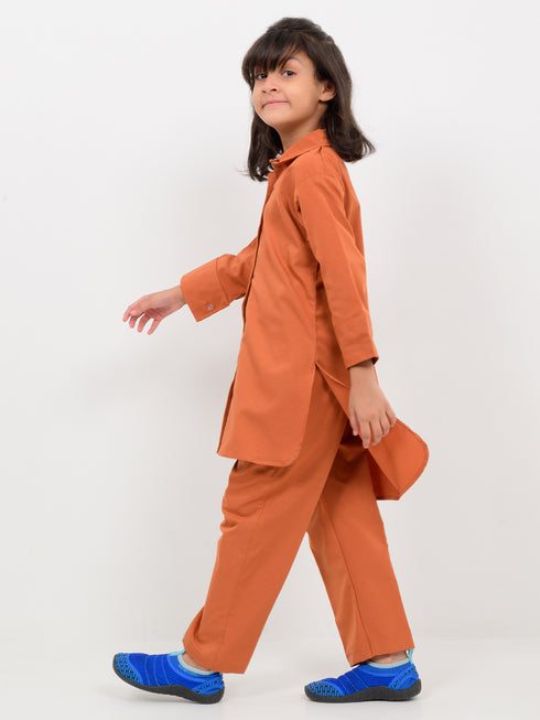 Imported Spandex Sunset Co-ord Set (Rust Orange)