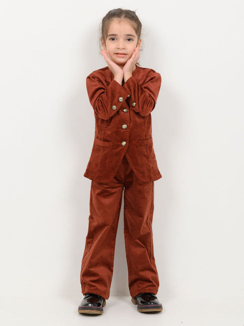 Imported Corduroy Majestic Co-ord Set (Maroon)