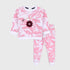 Fleece Tie & Die 2-Piece Set (Pink-White)