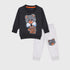 Bear Printed Fleece Tracksuit (Grey)