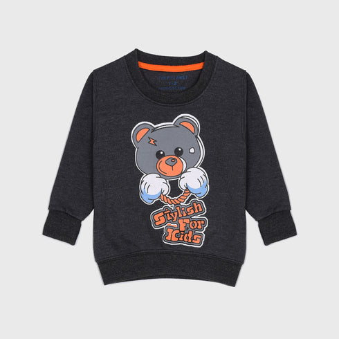 Bear Printed Fleece Tracksuit (Grey)