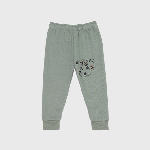 Lion Printed Fleece Tracksuit (Green)