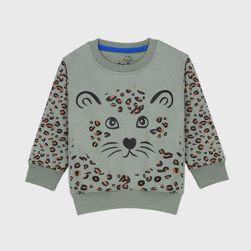 Lion Printed Fleece Tracksuit (Green)