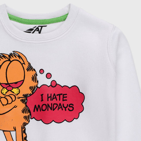 Angry Garfield Fleece Tracksuit (White)