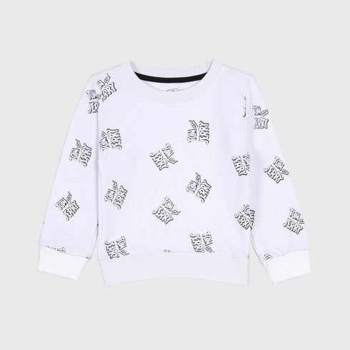 Tom & Jerry All-Over Printed Fleece Tracksuit (White)