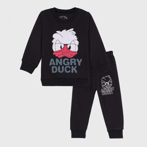 Angry Duck Fleece Tracksuit (Black)