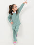 Imported Ribbed Classic Polo 2 Piece Set (Sea Green)