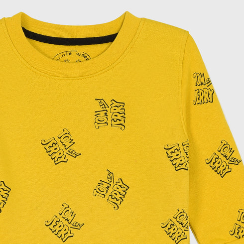 Tom & Jerry All-Over Printed Fleece Tracksuit (Yellow)