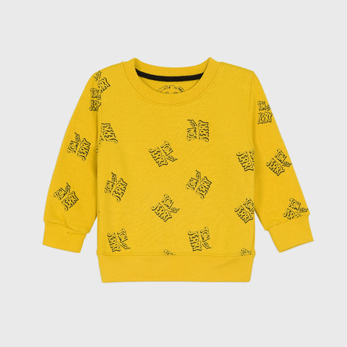 Tom & Jerry All-Over Printed Fleece Tracksuit (Yellow)