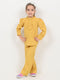 Imported Textured Wash & Wear Classic Ruffle 2 Piece Set (Mustard)