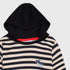 Hooded Stripes Fleece Sweatshirt (Black)