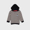 Hooded Stripes Fleece Sweatshirt (Black)