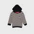 Hooded Stripes Fleece Sweatshirt (Black)