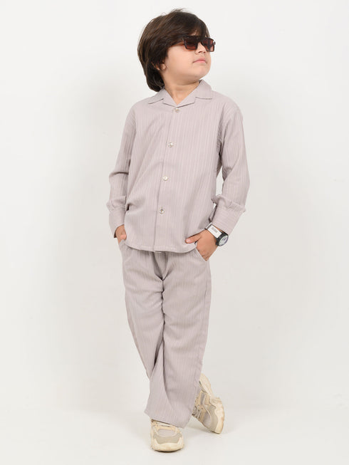 Imported Textured Wash & Wear 2 Piece Set (Cream)