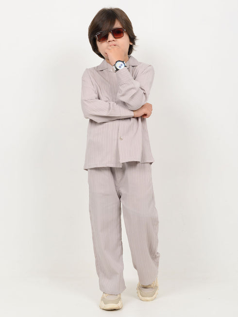 Imported Textured Wash & Wear 2 Piece Set (Cream)