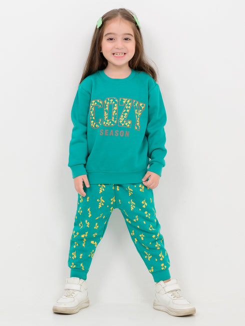 Cozy Season Fleece Suit (Greenish Teal)