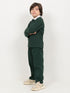 Imported Ribbed Classic Zip Polo 2 Piece Set (Dark Green)