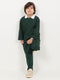 Imported Ribbed Classic Zip Polo 2 Piece Set (Dark Green)