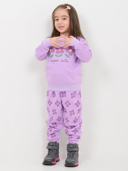 Super Cute Bloom Fleece Suit (Lilac)