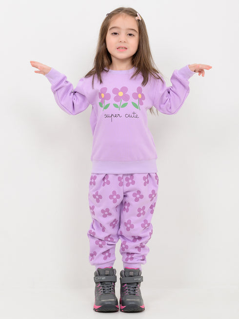 Super Cute Bloom Fleece Suit (Lilac)