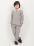 Imported Ribbed Classic Zip Polo 2 Piece Set (Stone Gray)