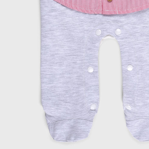 1-Pack Button Sleepsuit (Pink-White)