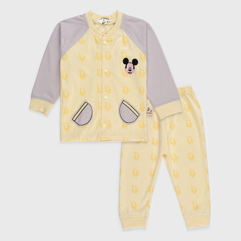 Micky Mouse Newborn Set (Yellow-Grey)