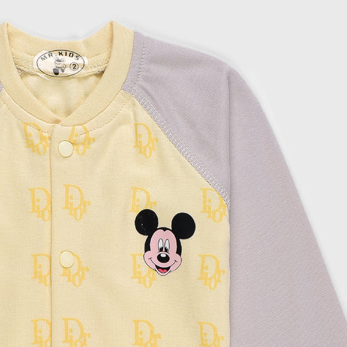 Micky Mouse Newborn Set (Yellow-Grey)