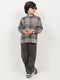 Imported Flannel Shirt with Cotton Trouser 2 Piece Set (Grey & Charcoal)
