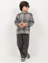 Imported Flannel Shirt with Cotton Trouser 2 Piece Set (Grey & Charcoal)