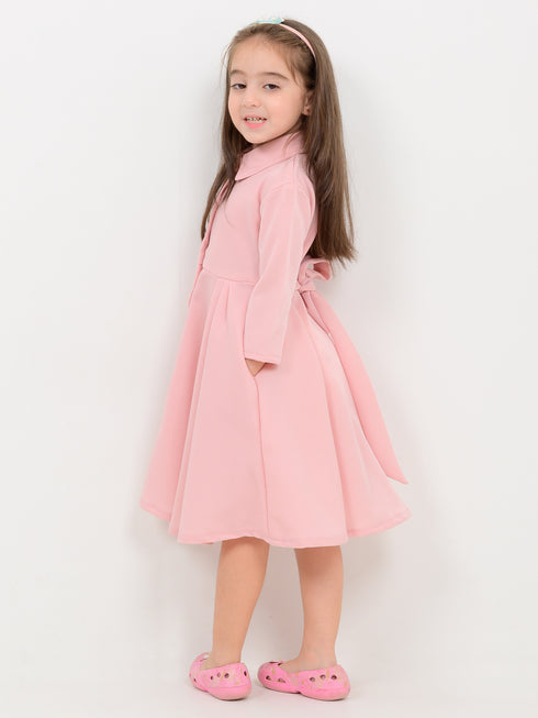 Imported Velour Princess Frock (Baby Pink)