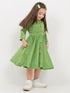 Imported Corduroy Princess Frock (Bright Green)