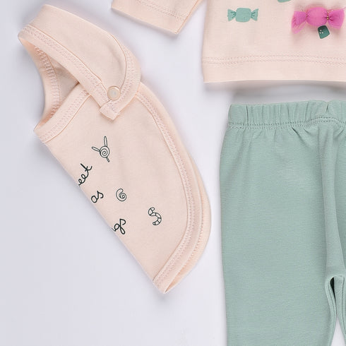 4-Pack Candy Wrapover Suit (Cream-Green)