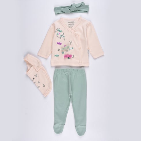 4-Pack Candy Wrapover Suit (Cream-Green)