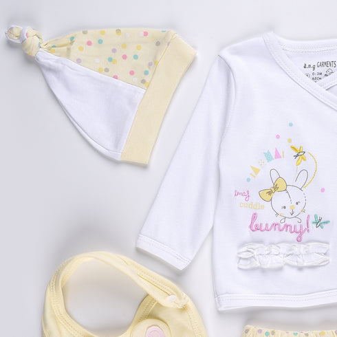 4-Pack Cuddle Wrapover Suit (Yellow-White)