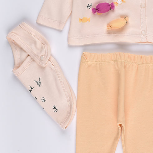 Candy Wrapover Sleepsuit (Cream-Yellow)