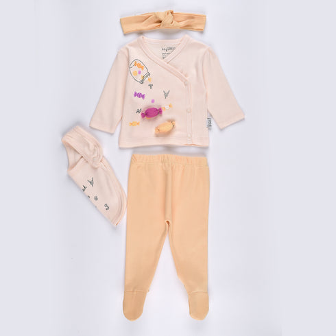 Candy Wrapover Sleepsuit (Cream-Yellow)