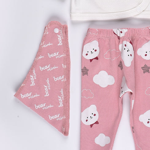 4-Pack Wrapover Suit (Pink-White)