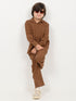 Imported Textured Wash & Wear 2 Piece Set (Dark Brown)