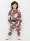 Jurassic Themed Fleece Suit (Silt Brown)