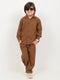 Imported Textured Wash & Wear 2 Piece Set (Dark Brown)